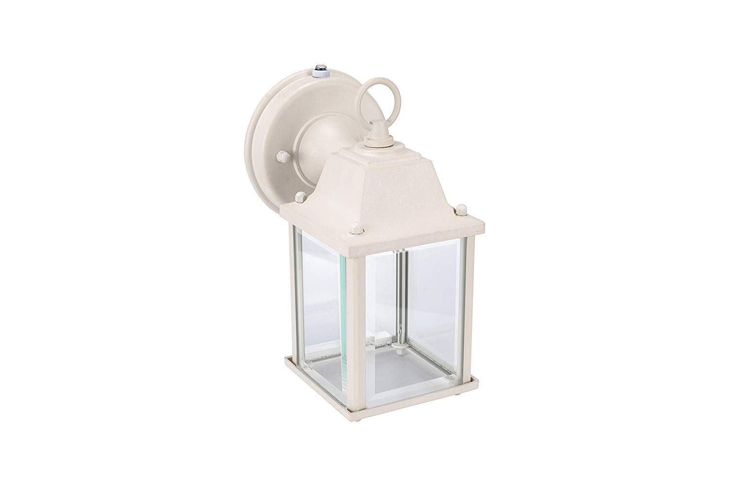 LIT-PaTH Small Outdoor LED Wall Lantern with Dusk to Dawn Photocell, 5000K Daylight White, 9.5W (75W Equivalent), 800 Lumen, Aluminum Housing Plus Glass, Outdoor Rated, 2-Pack (White)