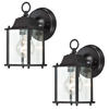 LIT-PaTH Small Outdoor Wall Lantern, Wall Sconce as Porch Lighting Fixture, E26 Base 100W Max, Aluminum Housing Plus Glass, Water-Proof and Outdoor Rated, ETL Qualified, 2-Pack