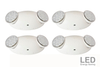 LIT-PaTH LED Emergency Exit Lighting Fixtures with 2 LED Bug Eye Heads And Back Up Batteries- US Standard Emergency Light, UL 924 And CEC Qualified, 120-277 Voltage (4-Pack)