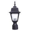LIT-PaTH Outdoor Post Light Pole Lantern Lighting Fixture with One E26 Base Max 60W, Aluminum Housing Plus Clear Glass, Matte Black Finish