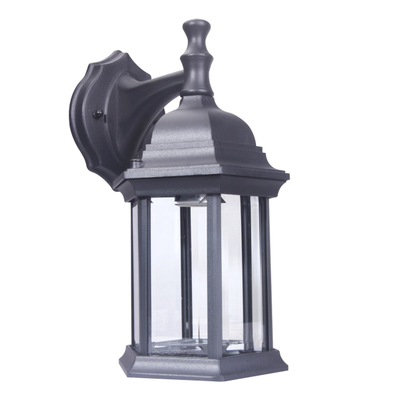 LIT-PaTH Outdoor Wall Lantern, Wall Sconce Light as Porch Lighting Fixture with One E26 Base Max 100W, Aluminum Housing Plus Glass, Matte Black Finish, Water-Proof Outdoor Rated