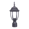 LIT-PaTH Outdoor Post Light Pole Lantern Lighting Fixture with One E26 Base Max 100W, Aluminum Housing Plus Glass, Matte Black Finish 