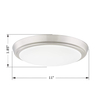 GRUENLICH LED Flush Mount Ceiling Lighting Fixture, 11 Inch Dimmable 19W (125W Replacement) 1200 Lumen, Metal Housing with Nickel Finish, ETL and Damp Location Rated, 2-Pack