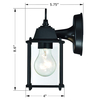 LIT-PaTH Small Outdoor Wall Lantern, Wall Sconce as Porch Lighting Fixture, E26 Base 100W Max, Aluminum Housing Plus Glass, Water-Proof and Outdoor Rated, ETL Qualified, 2-Pack