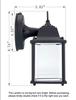 LIT-PaTH Small Outdoor LED Wall Lantern with Dusk to Dawn Photocell, 5000K Daylight White, 9.5W (75W Equivalent), 800 Lumen, Aluminum Housing Plus Glass, Outdoor Rated, 2-Pack (Black)