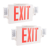 Gruenlich LED Combo Emergency EXIT Sign with 2 Adjustable Head Lights and Double Face, Back Up Batteries- US Standard Red Letter Emergency Exit Lighting, UL 924 Qualified, 120-277 Voltage (2-Pack)