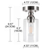 Gruenlich Semi Flush Mount Ceiling Light Fixture for Outdoor and Indoor, E26 Medium Base, Metal Housing Plus Clear Glass, Bulb not Included, 1-Pack (Nickel Finish)