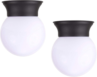 LIT-PaTH LED Flush Mount Ceiling Light Fixture for Indoor and Outdoor, 10.5W 830 Lumen 5000K Daylight White, Aluminum Housing Plus Plastic Cover, 2-Pack