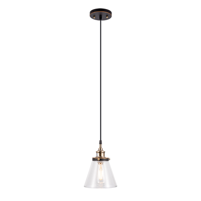 Gruenlich Pendant Lighting Fixture for Kitchen and Dining Room, Hanging Ceiling Lighting Fixture, E26 Medium Base, Metal Construction with Clear Glass, Bulb not Included, 1-Pack