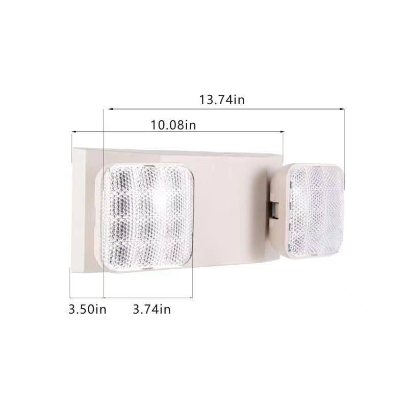 Gruenlich LED Emergency Exit Lighting Fixtures with Two LED Heads and Back-Up Batteries- US Standard Emergency Light, UL 924 Qualified, 120-277 Voltage (4-Pack)