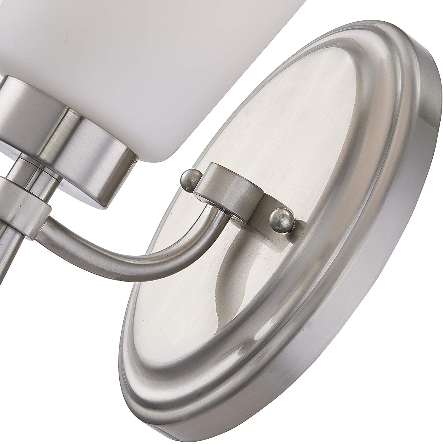 Gruenlich 1-Light Wall Sconce, Bathroom Vanity Lighting Fixture, E26 Base 100W Max, Metal Housing with Glass, Nickel Finish