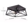 Gruenlich Semi Flush Mount Ceiling Light Fixture, 2-Light E26 Medium Base, Metal Housing, ETL Rated, Bulbs NOT Included (Square-Black)
